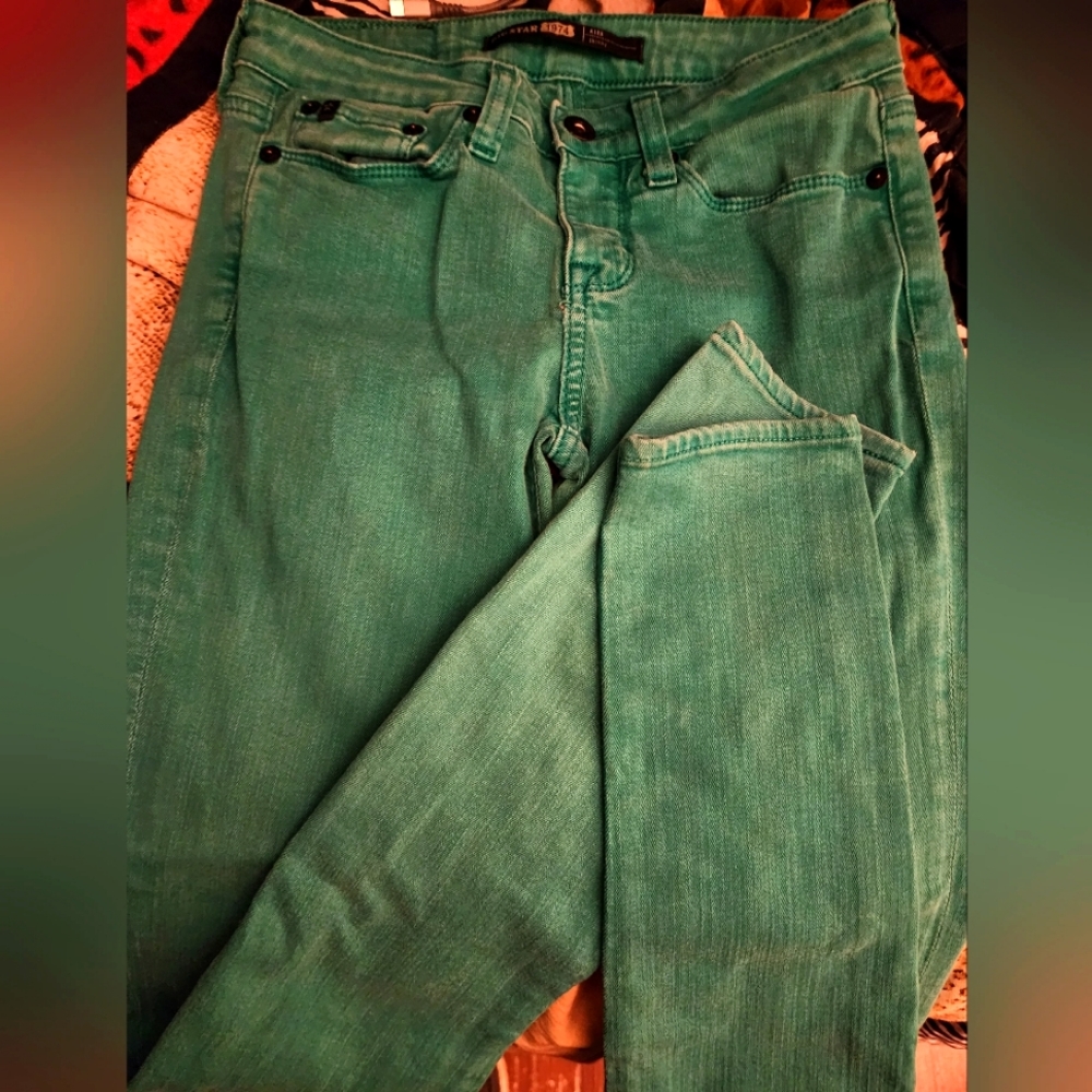 Big star jeans girls jeans xs 19" waist color Sea foam green